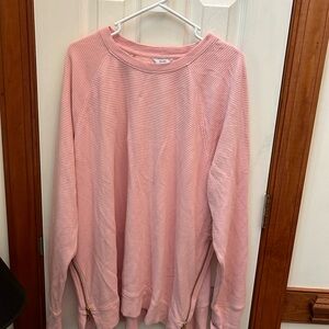 Crown and Ivy NWT SZ 3X Pink waffle weave sweatshirt with side zippers